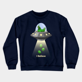 Funny Green Alien Chicken Egg Abduction Crewneck Sweatshirt